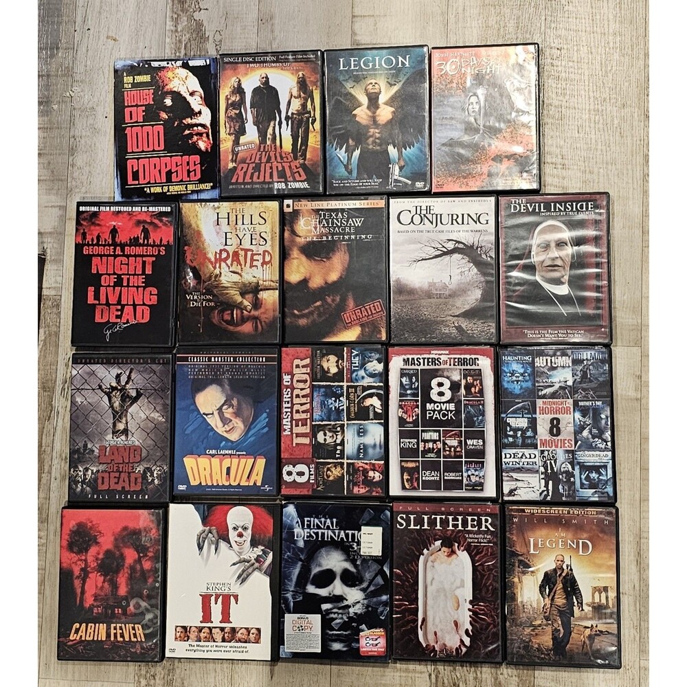 19 Horror DVD Lot 40 Movies It Miniseries Rob Zombie Devils Rejects Obscure OOP